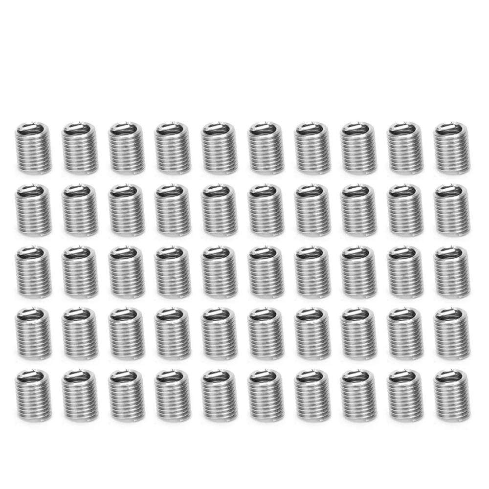 50Pcs Thread Inserts Male Female Reducing Nut Repair Tool Stainless Steel M5/16‑18‑2.5D