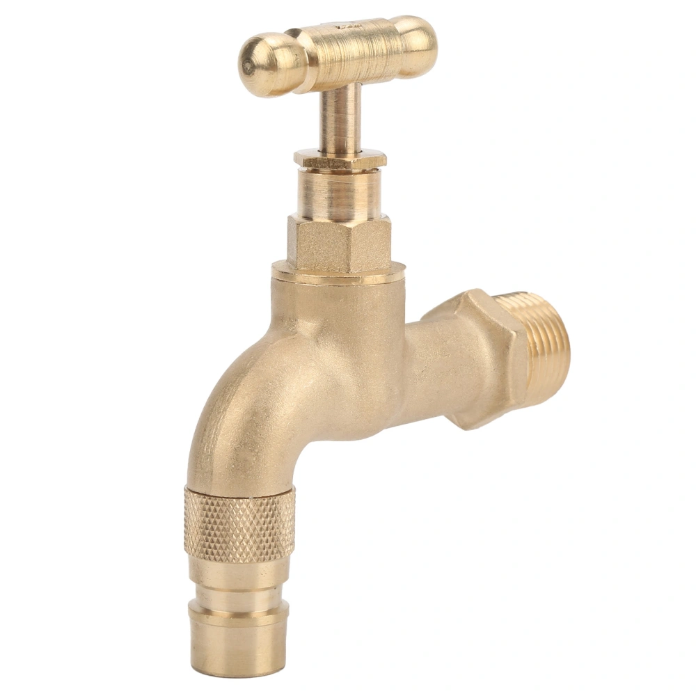 Water Faucet Forged Brass G1/2in Thread Spiral Opening InWall Household Pipe Fluid Switch