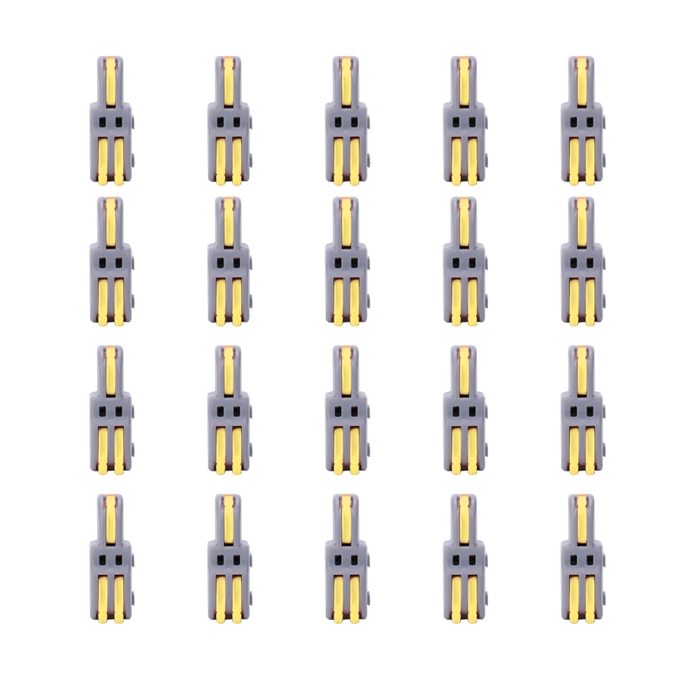 20Pcs Quick Terminal Block 1 in 2 out Wire Connector TShape PushType Wiring Splitter SPLF12A(Yellow )