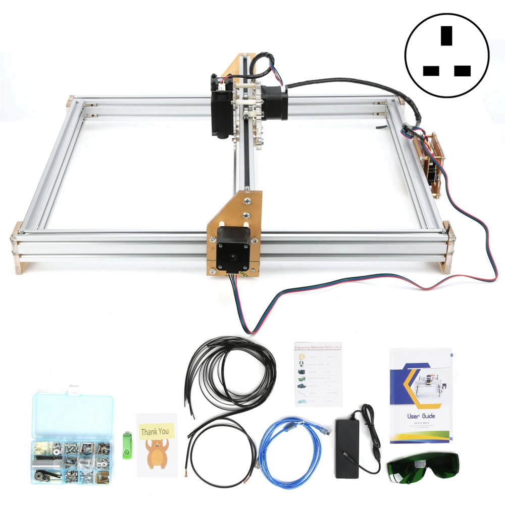 Laser Engraving Cutting Machine Small DIY Engraver Printer Desktop Cutter 4050‑300MW 100‑240VACUK Plug