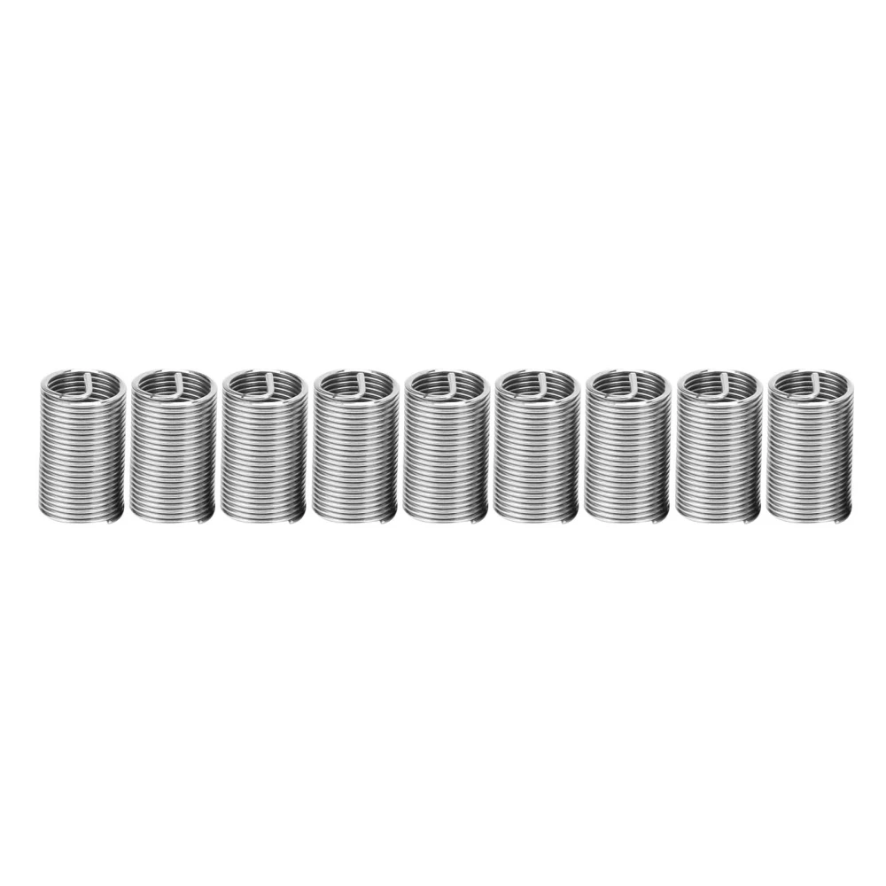 10Pcs Wire Thread Insert Stainless Steel Screw Bushing Threaded Repair Fastener M10x1x3D