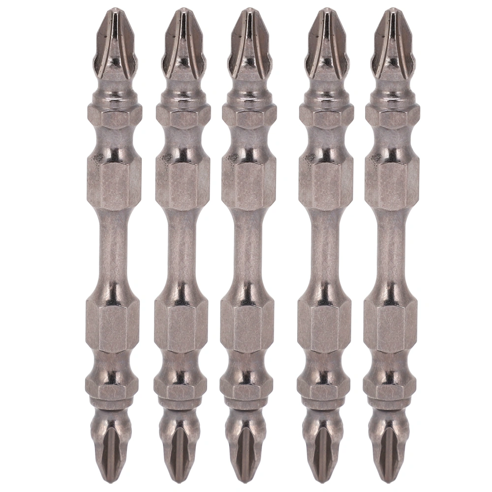 5Pcs Screwdriver Bit Double End Alloy Steel Screw Tightening or Loosening Hand Tools 65mm