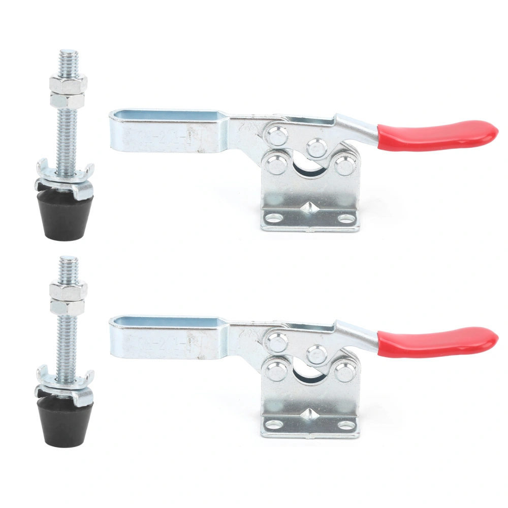 2Pcs Toggle Clamp Quick Release Hold Down Vertical Fixture Metal Anti Slip Hand Tool GH201B