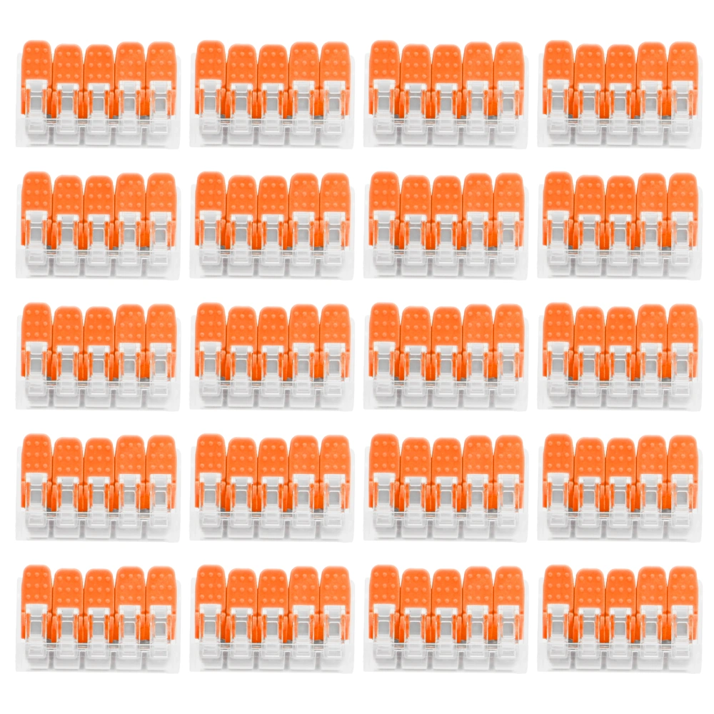 20Pcs Wiring Connector Building Lighting ScrewFree Quick Terminal Industrial Supplies PCT665(Orange )