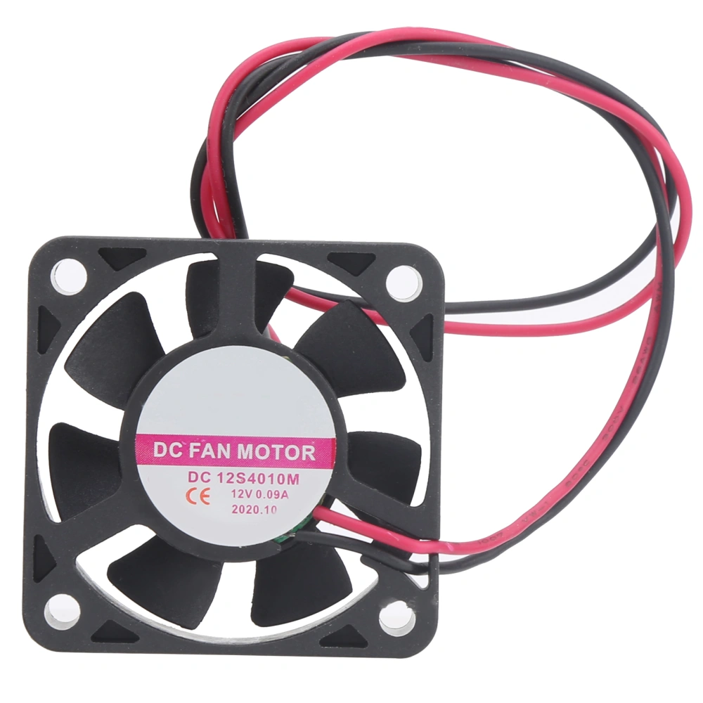 DC Cooling Fan Plastic High Temperature Resistance Motor Heat Dissipation 12V 0.09A