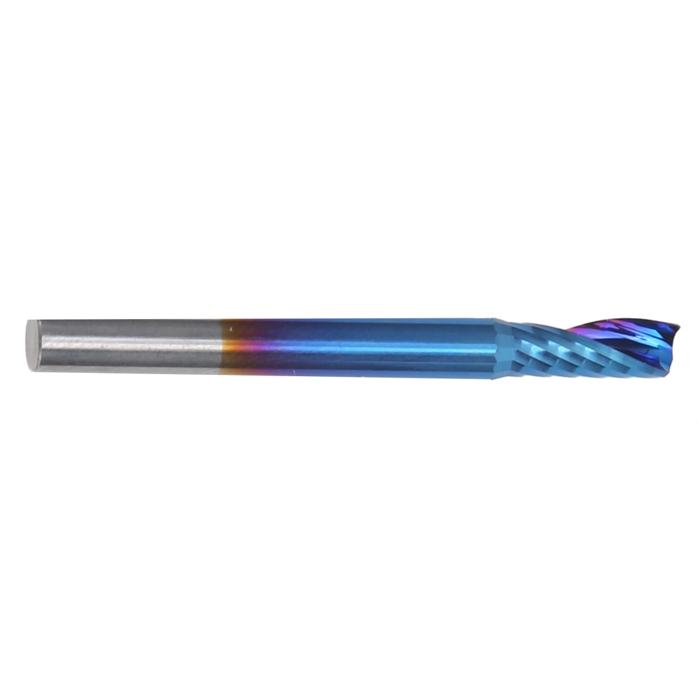 Milling Cutter Single Flute Spiral Tungsten Steel Nano Blue Coating CNC Cutting Tool 4x10x40