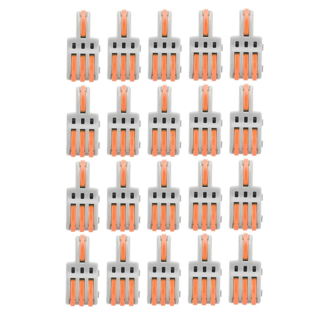 20Pcs SPLF13 Quick Connectors 1 in 3 out TTap Wire Splitter for Lighting Motors (Orange )