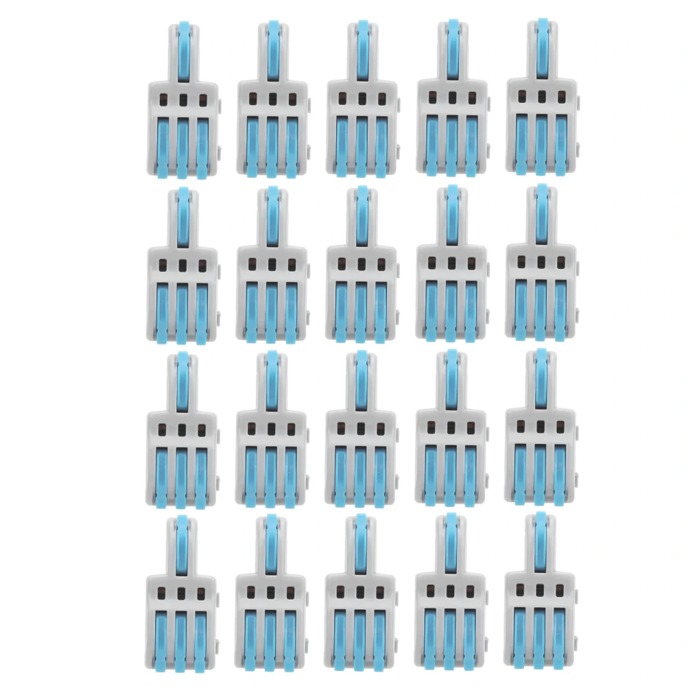 20Pcs SPLF13 Quick Connectors 1 in 3 out TTap Wire Splitter for Lighting Motors (Blue )