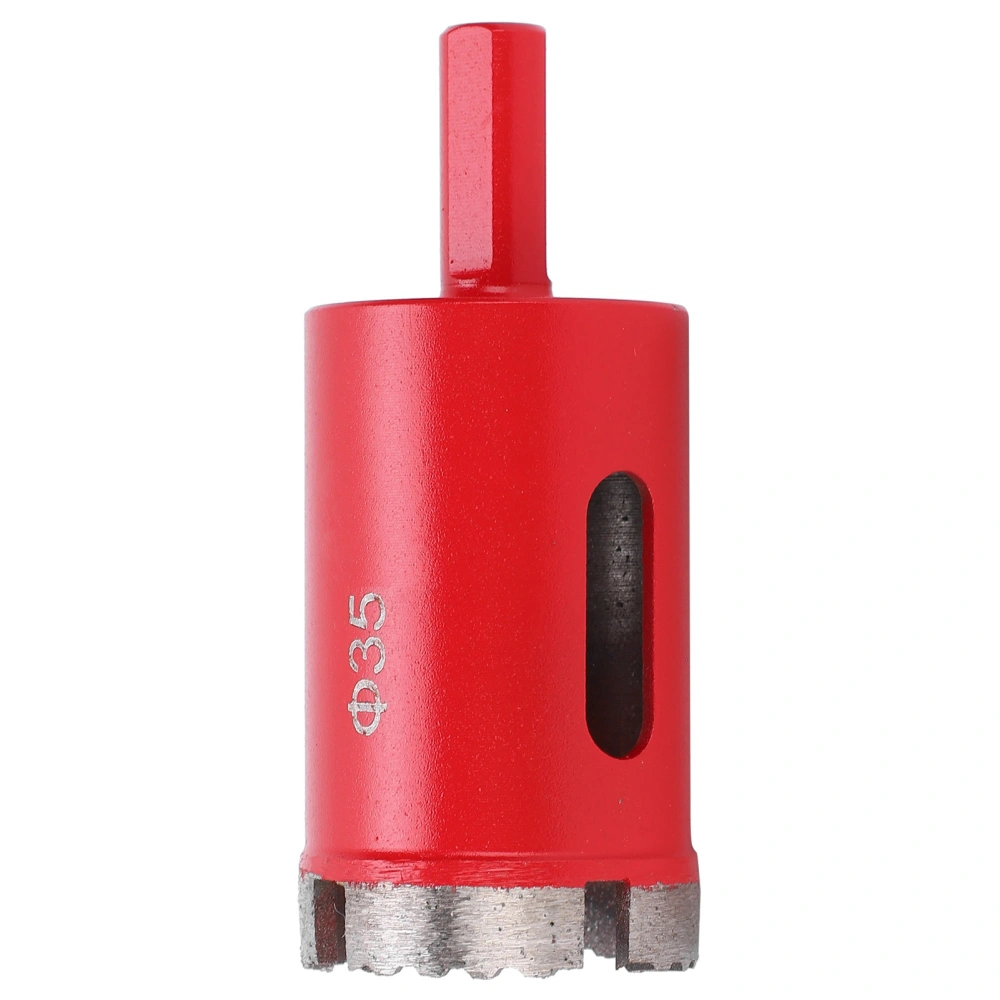 Wave Tooth Saw Bit High Speed Steel Red Diamond Hole Saw Drill Tool for Marble Concrete(d35 )