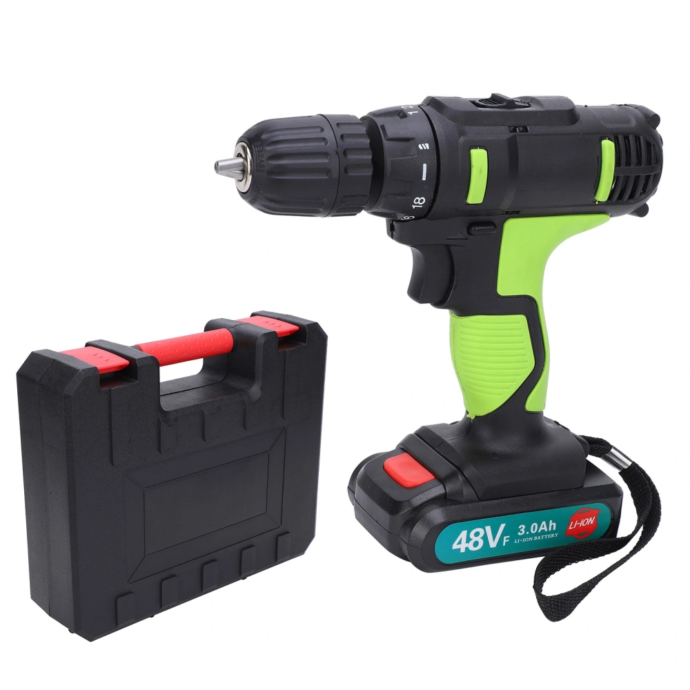 Electric Drill 2‑Speed Lithium Battery Pistol Screwdriver Impact Drilling Tool AC100‑240VUK Plug