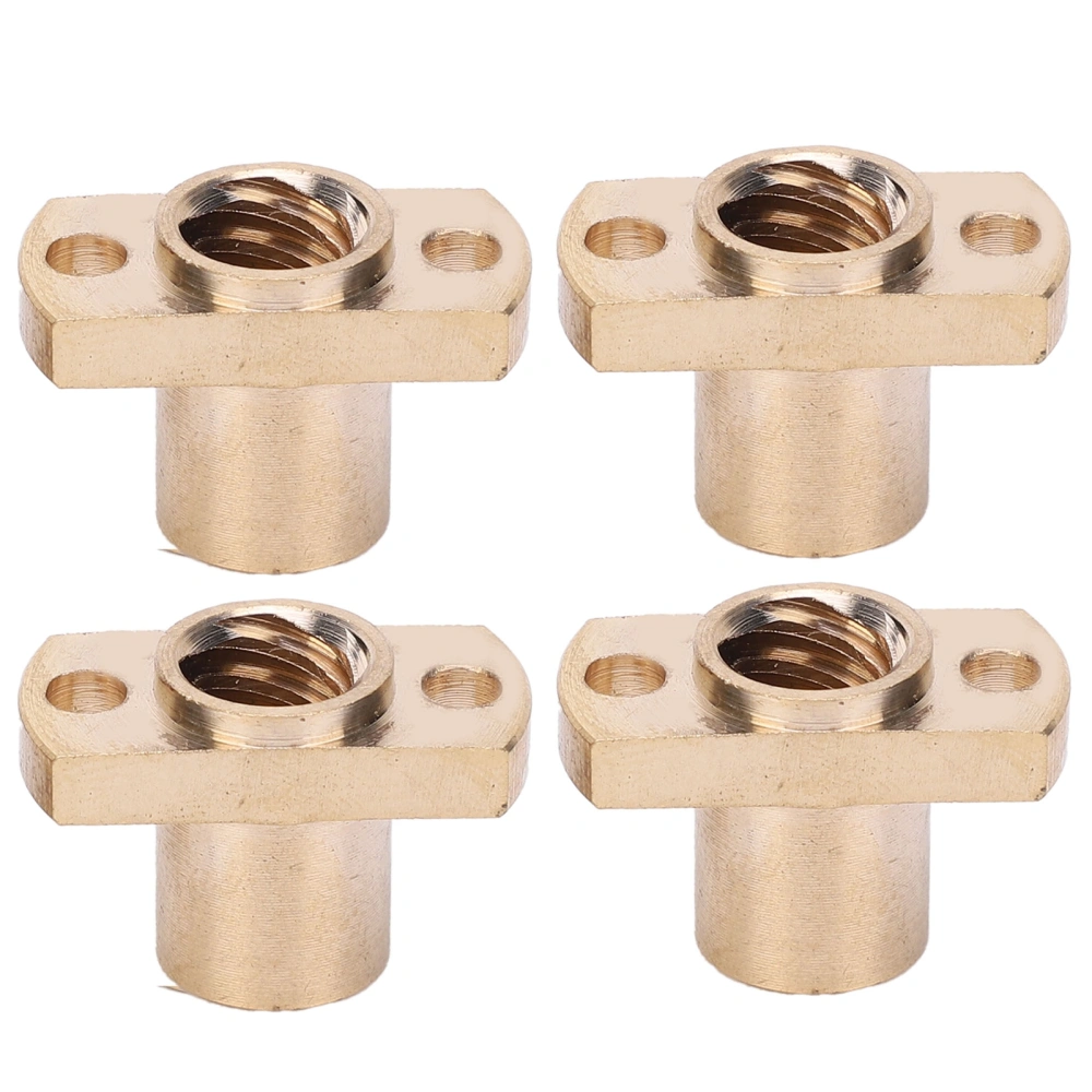 4Pcs Trapezoidal Nut T8 Brass H Flange Hardware Fasteners 3D Printer Accessories 8mm