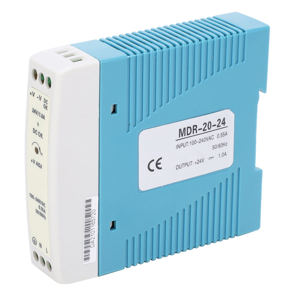 BERM DinRail Switching Power Supply Output 20W/24V/1A UltraThin MDR2024 Input 100240VAC