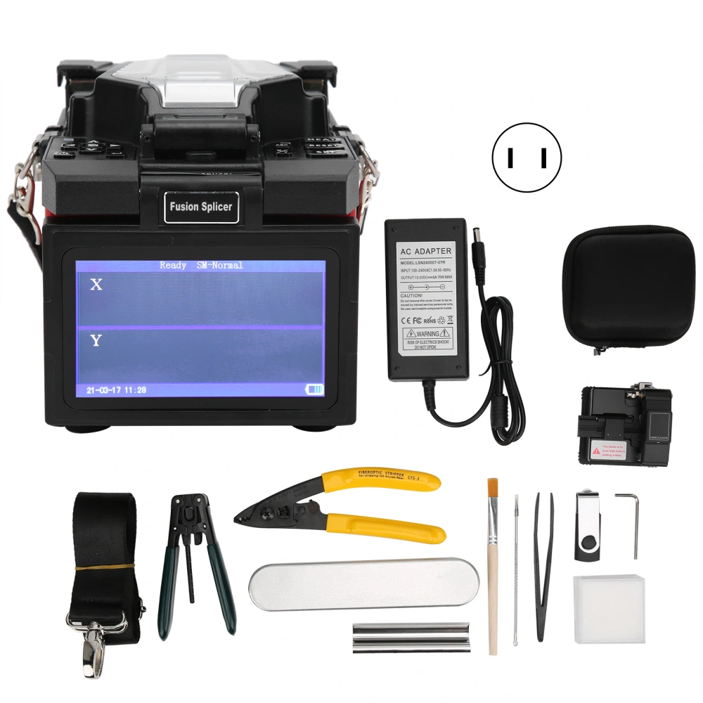 Fiber Fusion Splicer Smart Fully Automatic FTTH Machine Industrial Components X‑97 AC100‑240VUS Plug