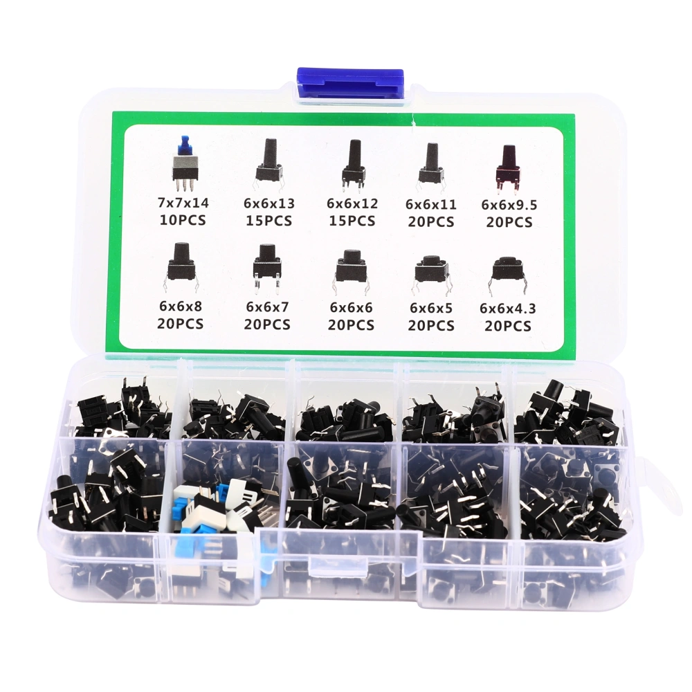 180Pcs Push Button Switch for TV Audio Computer Electronic Product Controller Boxed