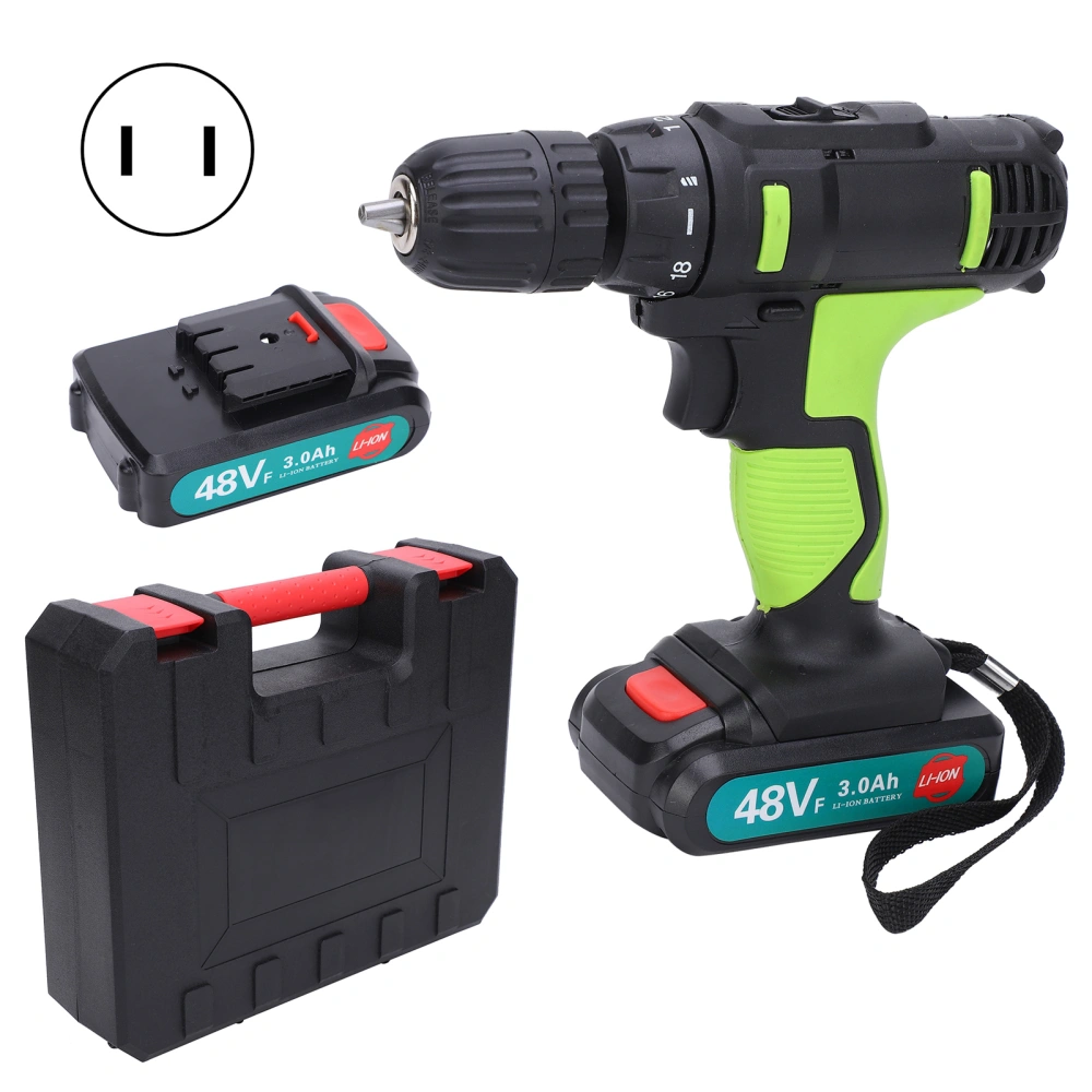 Electric Drill 2-Speed Screwdriver Impact Drill Wood Drilling Handheld Power Tool AC100-240VUS Plug