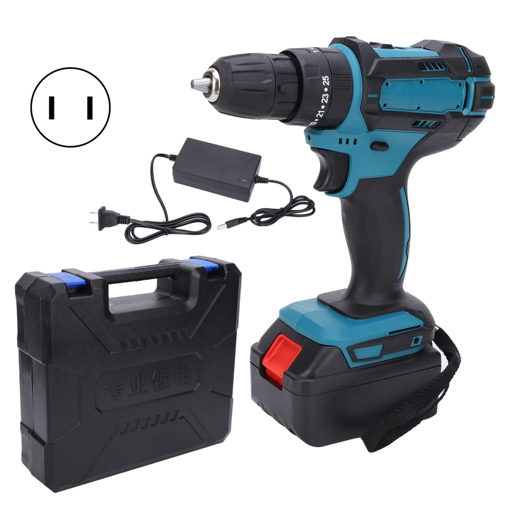 Electric Drill Brushless Handheld Screwdriver Rechargeable Lithium Drilling Tool AC110‑240VUS Plug