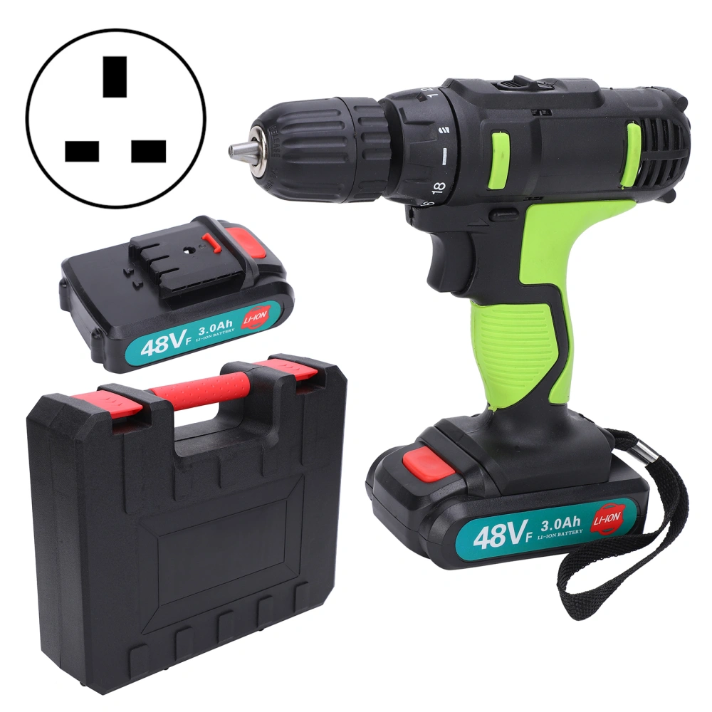 Electric Drill 2-Speed Screwdriver Impact Drill Wood Drilling Handheld Power Tool AC100-240VUK Plug