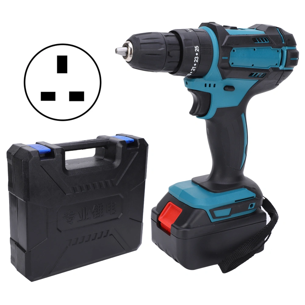 Electric Drill Impact Handheld Drill Rechargeable Brushless Power Punch Tool AC110‑240VUK Plug