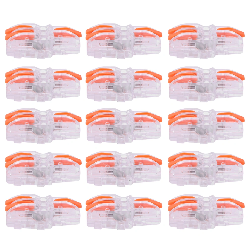 20Pcs Wire Quick Connector 1 in 2 out Transparent T-Type Conductor Terminal Block SPL-F12(Orange )