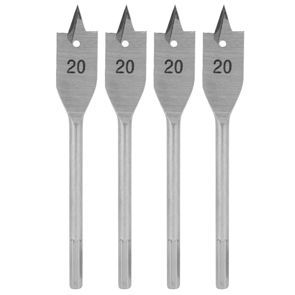 4Pcs Flat Wood Drill Bits Replacement High Carbon Steel Woodworking Drilling Tool Set 20mm