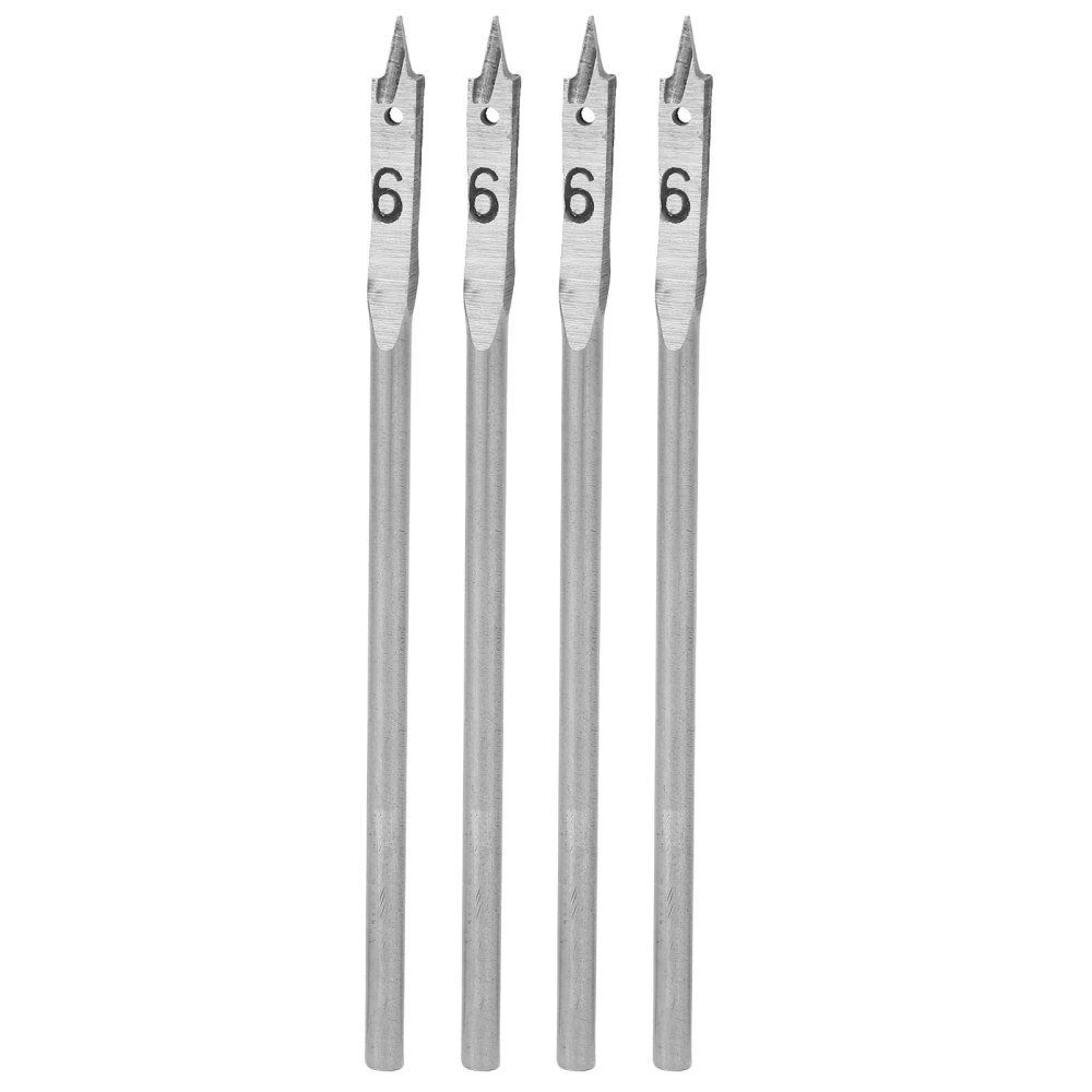 4Pcs Flat Wood Drill Bit Set Spade Boring Woodworking Hole Opener Drilling Tools 6mm