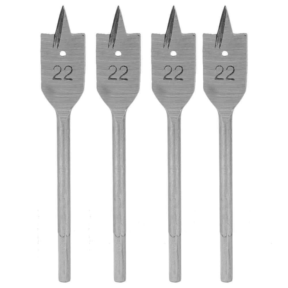 4Pcs Flat Wood Drill Bit Set High Carbon Steel Spade Boring Woodworking Tools 22mm