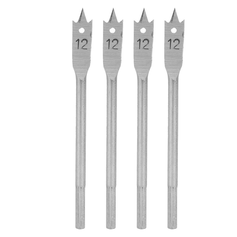 4Pcs Spade Drill Bit Set Paddle Flat Bits HighCarbon Steel Woodworking Hand Tools Hardware 12mm