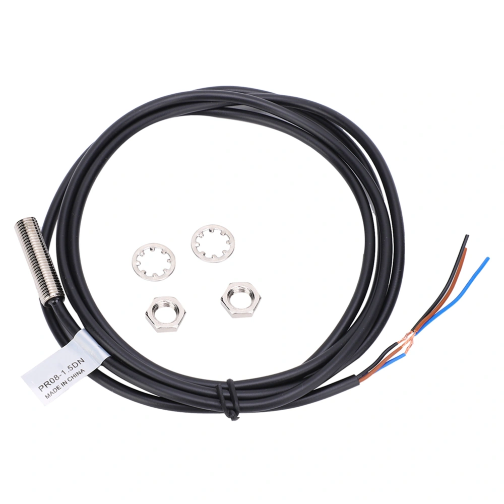 BERM Proximity Switch Waterproof 3‑Wire NPN NO Sensor PR08‑1.5DN DC12‑24V 50/60Hz