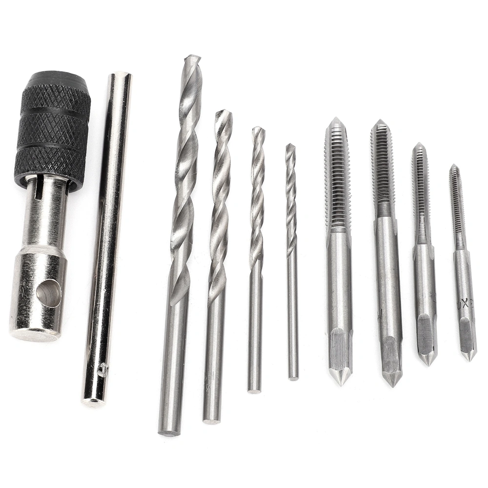 Tap Drill Bit Set Bearing Steel with TType Tap Wrench Hand Tool for Screws Nuts Tapping