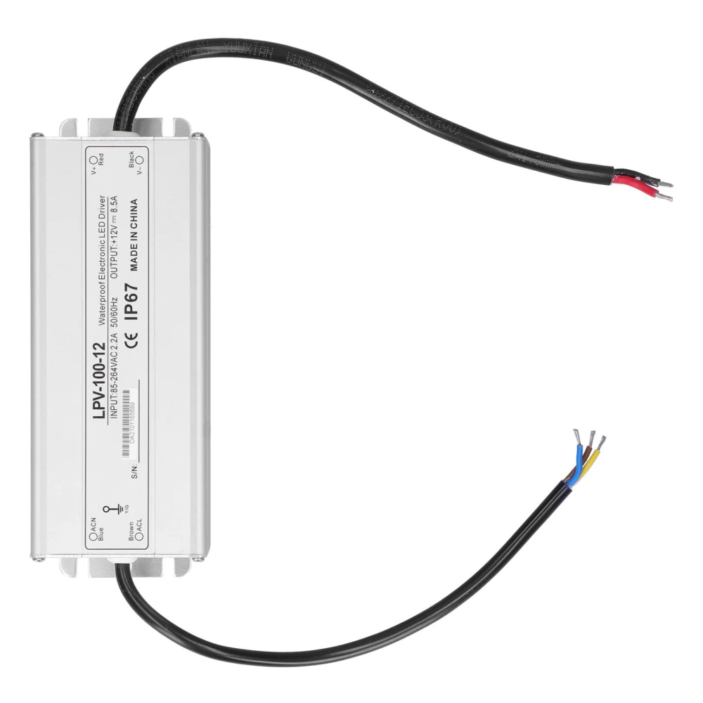 BERM LED Driver Electronic 100W Waterproof Power Supply Transformer Adapter LPV‑100‑12 DC12V