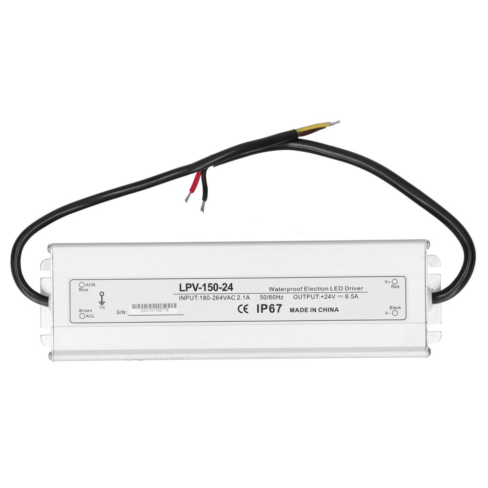 BERM Waterproof Switch Power Supply Aluminum Alloy Transformer Driver LPV‑150‑24 DC24V