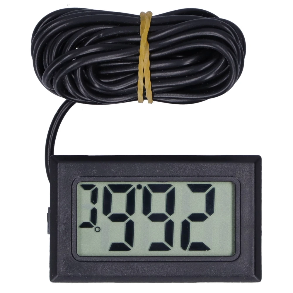 Digital Thermometer Mini LCD Wired Electronic Temperature Measurement Instrument FY13001Black