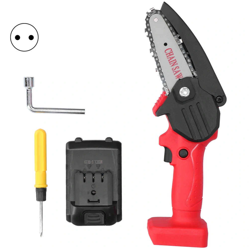 Electric Chain Saw Red Mini Handheld Rechargeable HighPower Outdoor Tree Felling Tool( AC220V )