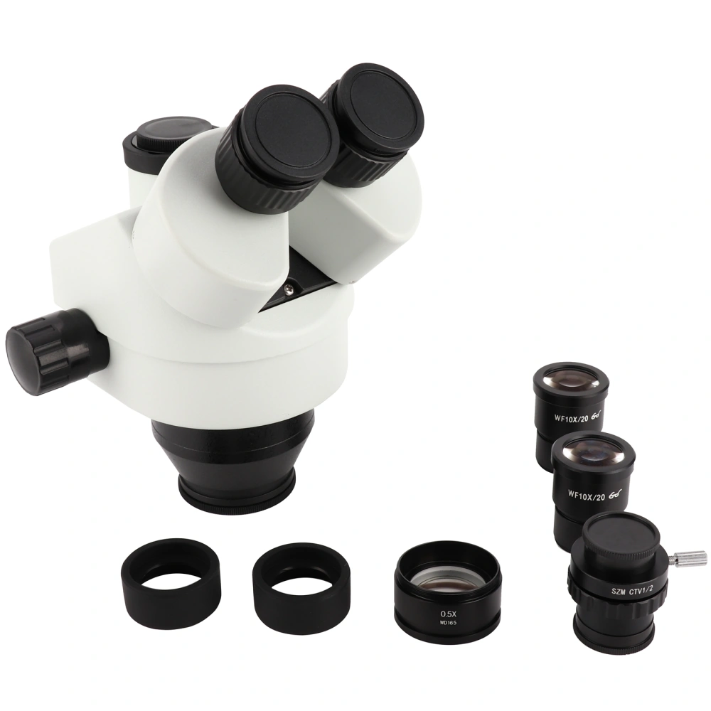 7X-45X Trinocular Microscope Lens Eyepiece Set Stereo Microscope Accessory WhiteWith 0.5X Objective Lens