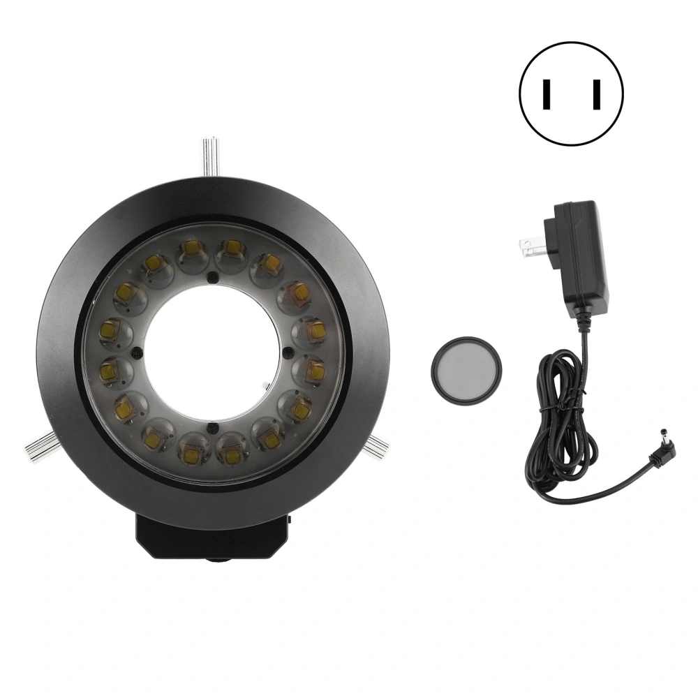 KP-P100A Microscope 16LED Ring Light Source with Polarizer 62mm Brightness Adjustment