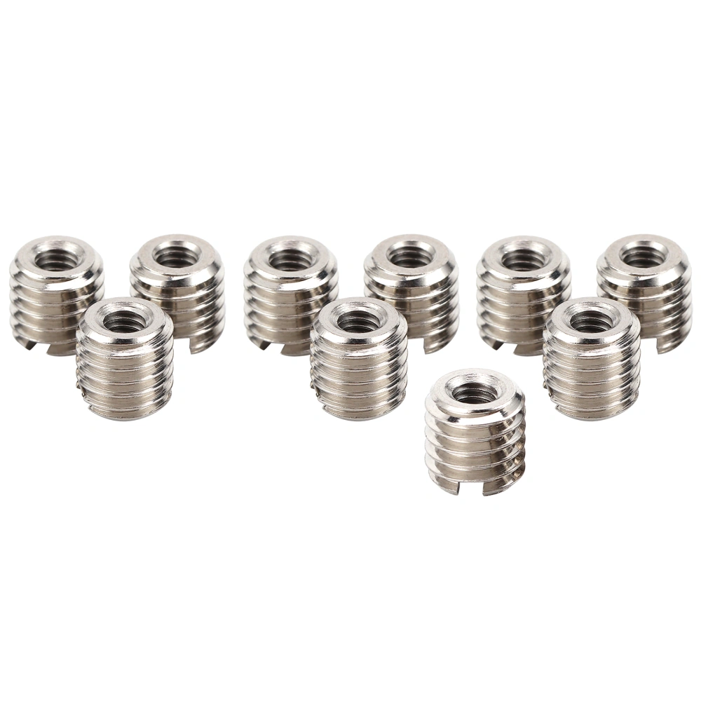 10pcs Thread Insert Kit Reducing Nut 303 Stainless Steel Female M4x0.7 Male M8x1.25 0.3in Length