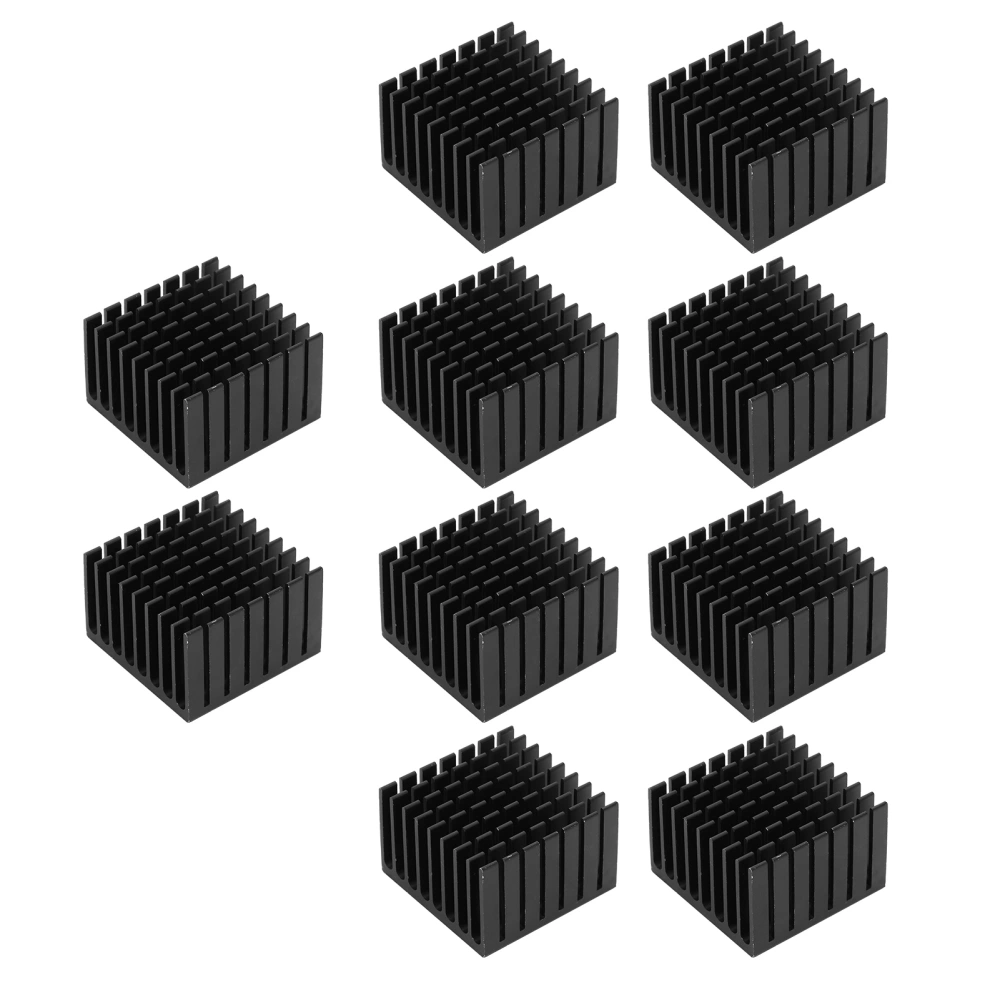 10Pcs Heat Sink Black Thick Material with Adhesive Aluminum Cooling TP37 x 24 x 24