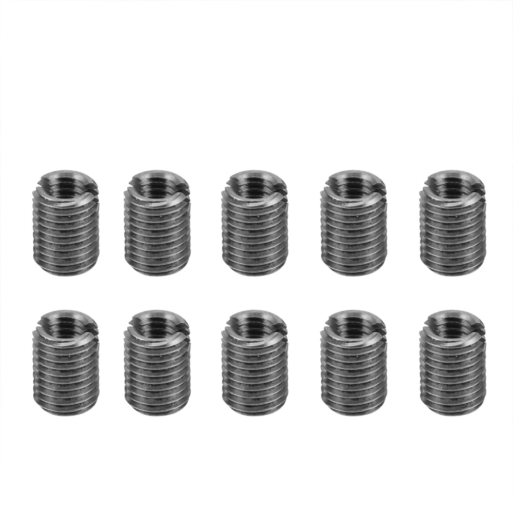 10Pcs Insert Nut Fine Pitch Male Thread Repair Small Slotting Stainless Steel Sleeve Set