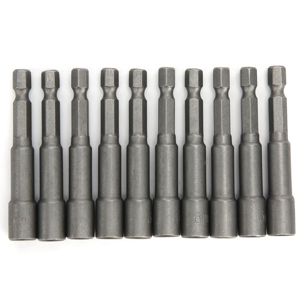 10Pcs Hex Socket Set with Strong Magnetic Chrome Vanadium Steel Hand Tools 6 x 6.35mm