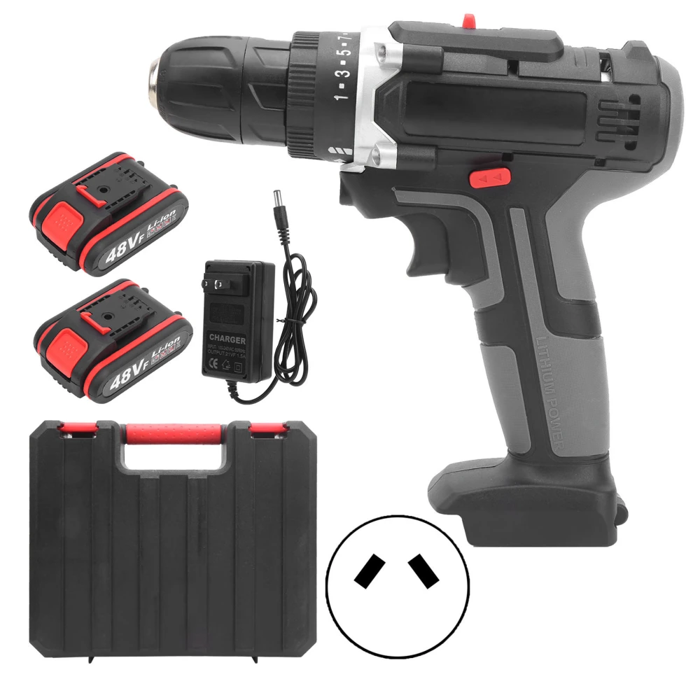 Electric Screwdriver Set Household 2‑Speed Impact Drilling Machine AC100‑240V 2000rpmAU Plug