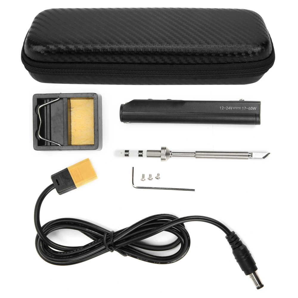 Electric Soldering Iron Set Black LED Display with Extended Storage Bag SQ-001 DC12-24V