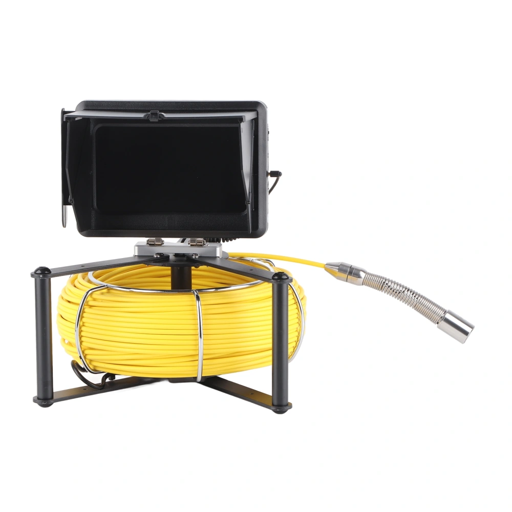 F9623‑50M Sewer Pipe Inspection Camera IP68 7in IPS 1200 TVL Video Camera with LED Lights