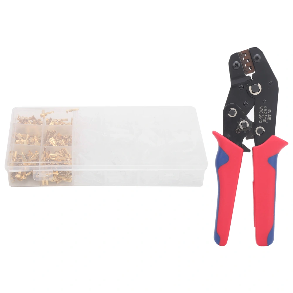 600Pcs Cold Pressed Terminal Pliers Set Wire Crimping Industrial Supplies 2.8/4.8/6.3Type