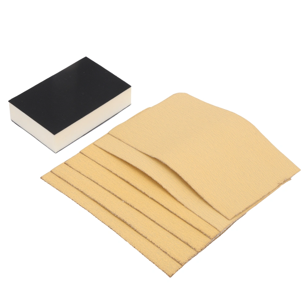 Flocking Yellow Sandpaper SelfAdhesive 80/120/240 Mesh Sanding Tools with Sponge Block