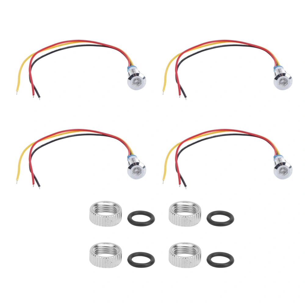 4 Set LED Indicator Light Common Cathode Lamp Industrial Control Components 8mm 110‑