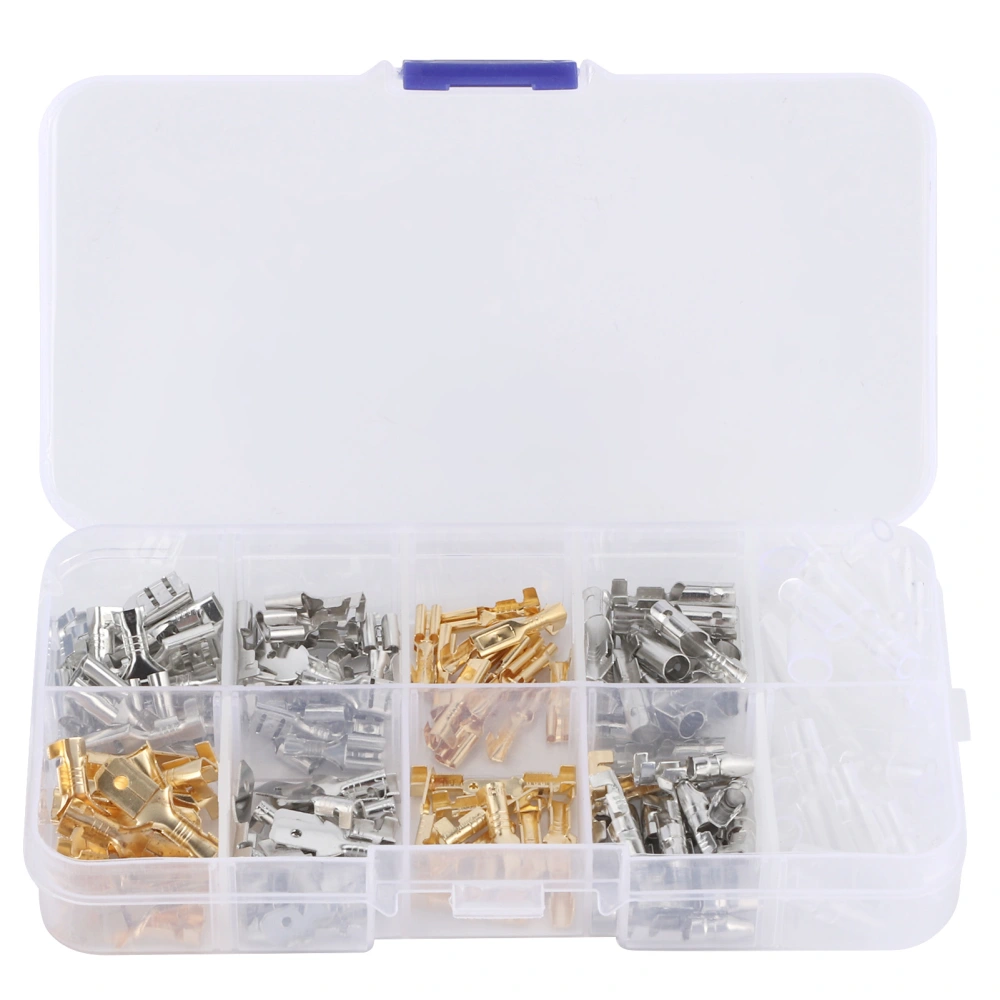 150PCS 2.8/4.8/6.3/4MM Male Female Cold Pressed Wire Terminals with Insulating Sleeves