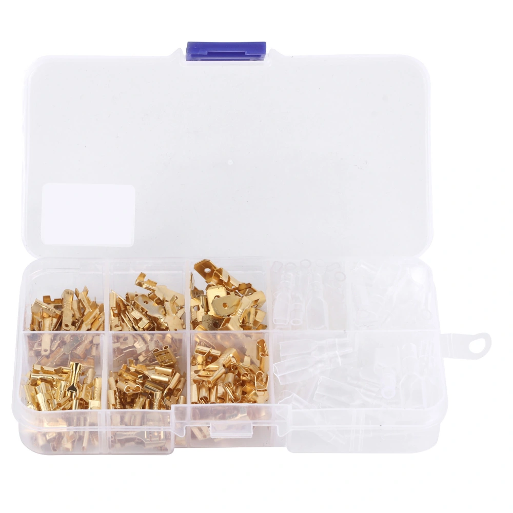 210Pcs 2.8/4.8/6.3MM Gold Insulated Male Female Electrical Wire Terminals Connectors