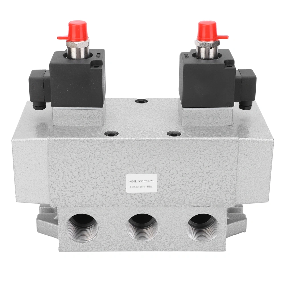 Solenoid Valve for Air Dual Coil Electronic Control 3‑Position 5‑Way G1in 0.15‑0.8Mpa K35D2H-25AC220V