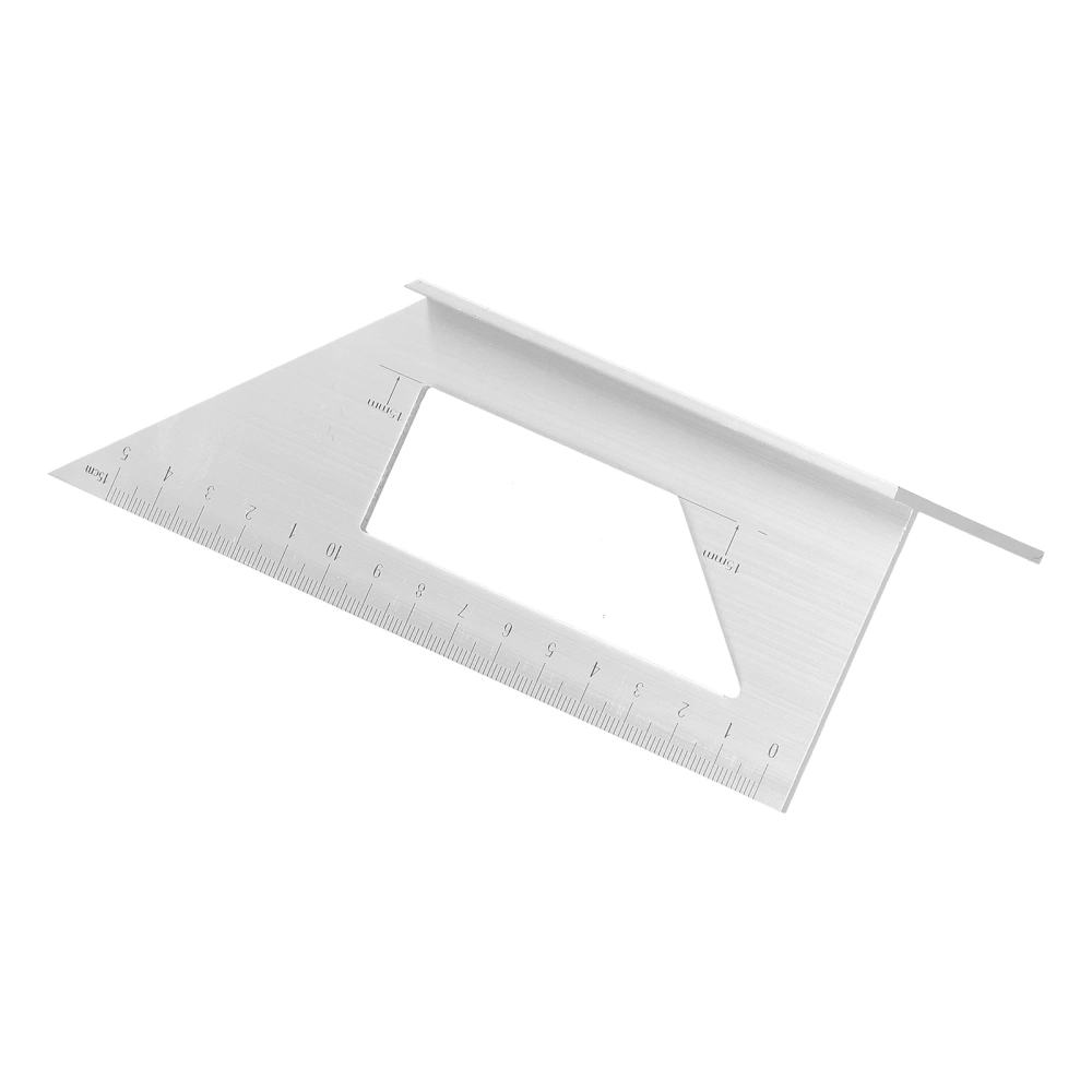 45°/90° T Angle Gauge Straight Ruler 3D Mitre Degree Measuring Tool for Woodworking(Silver )