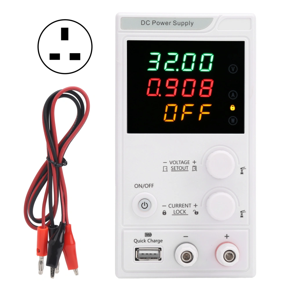 30V/5A DC Power Supply Voltage Regulation Stabilizer LED Display for Manufacturing IndustryUK Plug 220V 50Hz